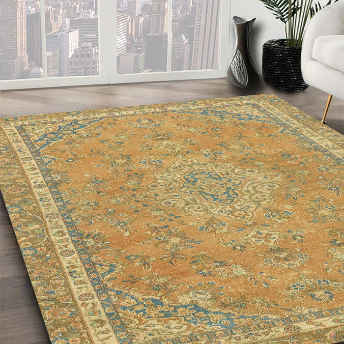 Machine Washable Abstract Cinnamon Brown Rug in a Family Room, wshabs2812