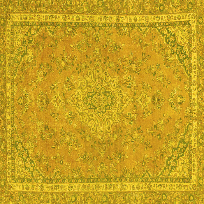 Square Abstract Yellow Modern Rug, abs2812yw