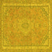 Square Abstract Yellow Modern Rug, abs2812yw