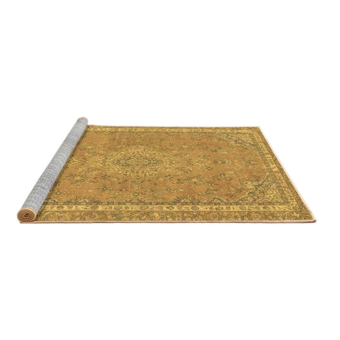 Sideview of Machine Washable Abstract Brown Modern Rug, wshabs2812brn