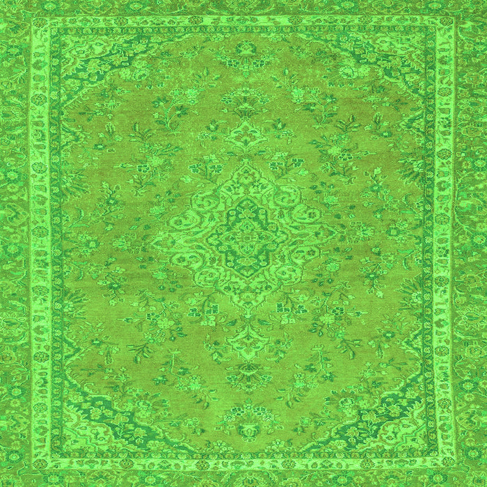 Square Machine Washable Abstract Green Modern Area Rugs, wshabs2812grn