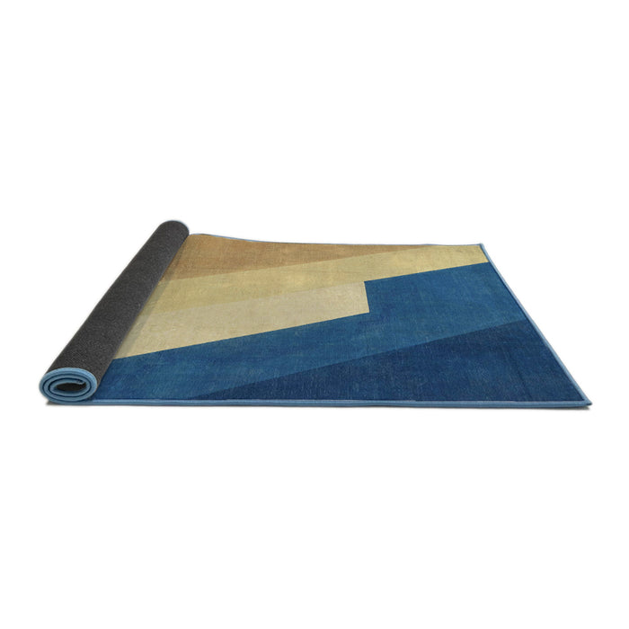 Sideview of Abstract Steel Blue Modern Rug, abs2813