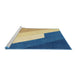 Sideview of Machine Washable Abstract Steel Blue Rug, wshabs2813