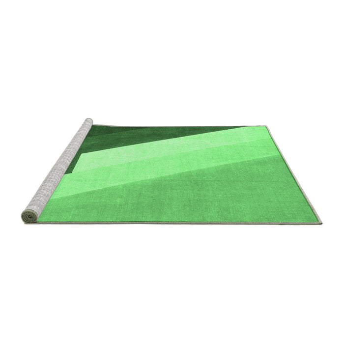 Sideview of Machine Washable Abstract Emerald Green Modern Area Rugs, wshabs2813emgrn