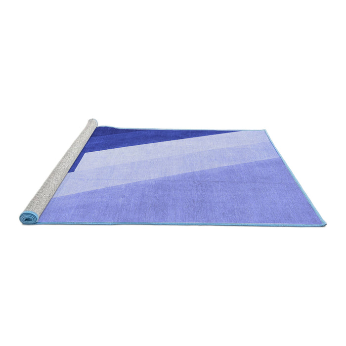 Sideview of Machine Washable Abstract Blue Modern Rug, wshabs2813blu