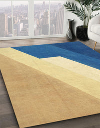 Abstract Steel Blue Modern Rug, abs2813