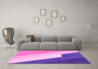 Machine Washable Abstract Pink Modern Rug, wshabs2813pnk