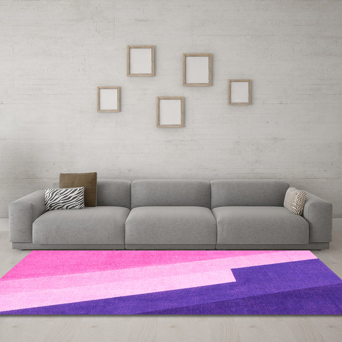 Machine Washable Abstract Pink Modern Rug in a Living Room, wshabs2813pnk