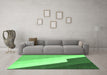 Machine Washable Abstract Emerald Green Modern Area Rugs in a Living Room,, wshabs2813emgrn