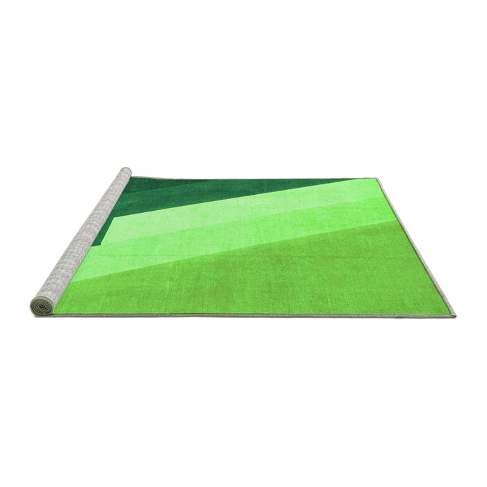 Sideview of Machine Washable Abstract Green Modern Area Rugs, wshabs2813grn