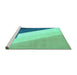 Sideview of Machine Washable Abstract Turquoise Modern Area Rugs, wshabs2813turq