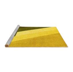 Sideview of Machine Washable Abstract Yellow Modern Rug, wshabs2813yw
