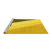 Sideview of Machine Washable Abstract Yellow Modern Rug, wshabs2813yw