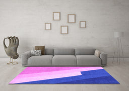 Machine Washable Abstract Purple Modern Area Rugs in a Living Room, wshabs2813pur