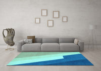 Machine Washable Abstract Light Blue Modern Rug, wshabs2813lblu