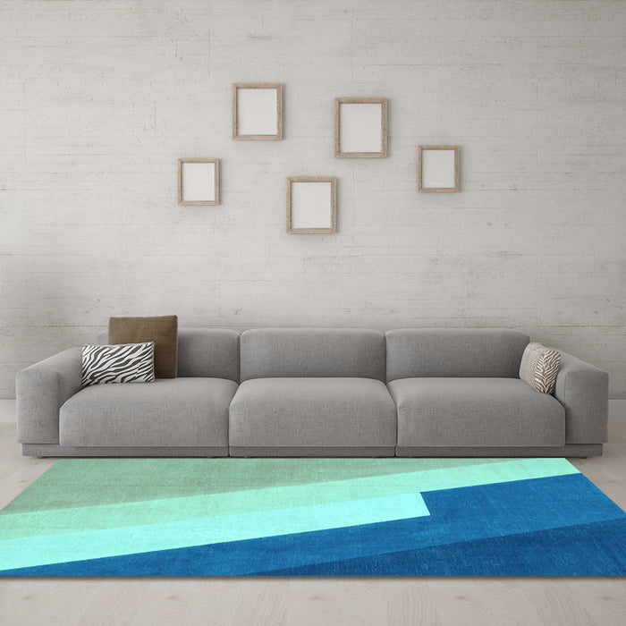 Machine Washable Abstract Light Blue Modern Rug in a Living Room, wshabs2813lblu