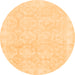 Round Oriental Orange Traditional Rug, abs2814org