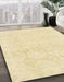 Abstract Sun Yellow Oriental Rug in Family Room, abs2814