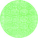 Round Oriental Green Traditional Rug, abs2814grn