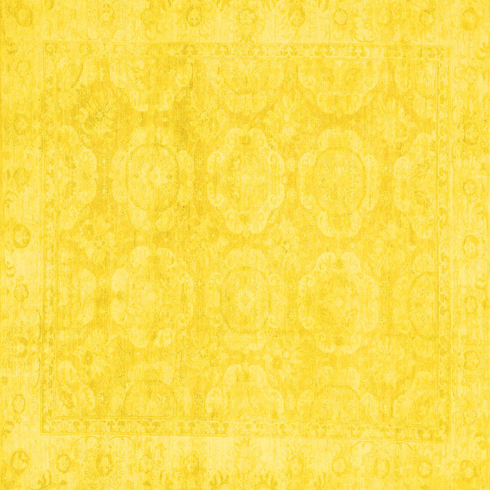Square Oriental Yellow Traditional Rug, abs2814yw