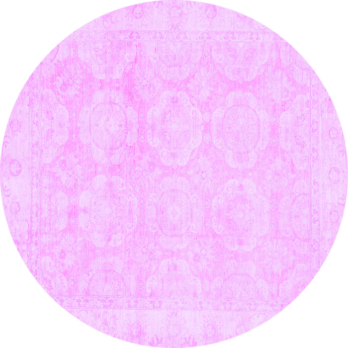 Round Oriental Purple Traditional Rug, abs2814pur