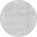 Round Machine Washable Oriental Gray Traditional Rug, wshabs2814gry