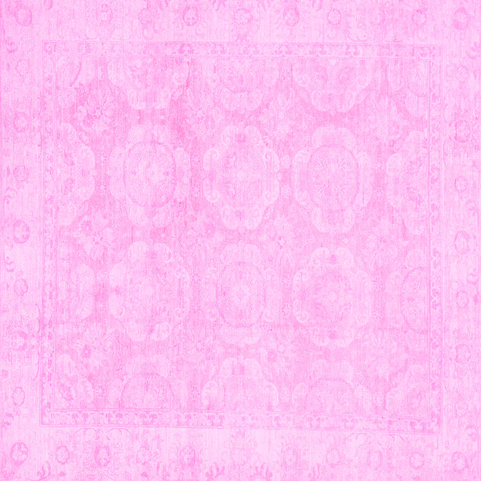 Square Machine Washable Oriental Pink Traditional Rug, wshabs2814pnk