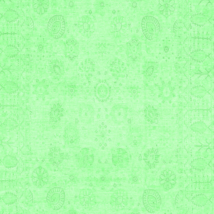 Machine Washable Oriental Emerald Green Traditional Area Rugs, wshabs2815emgrn