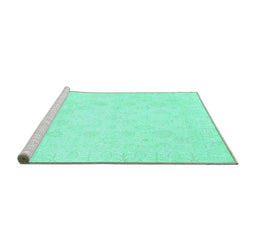 Sideview of Machine Washable Oriental Turquoise Traditional Area Rugs, wshabs2815turq