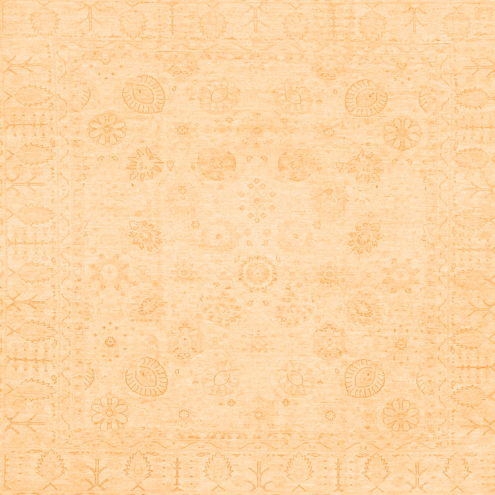 Square Oriental Orange Traditional Rug, abs2815org