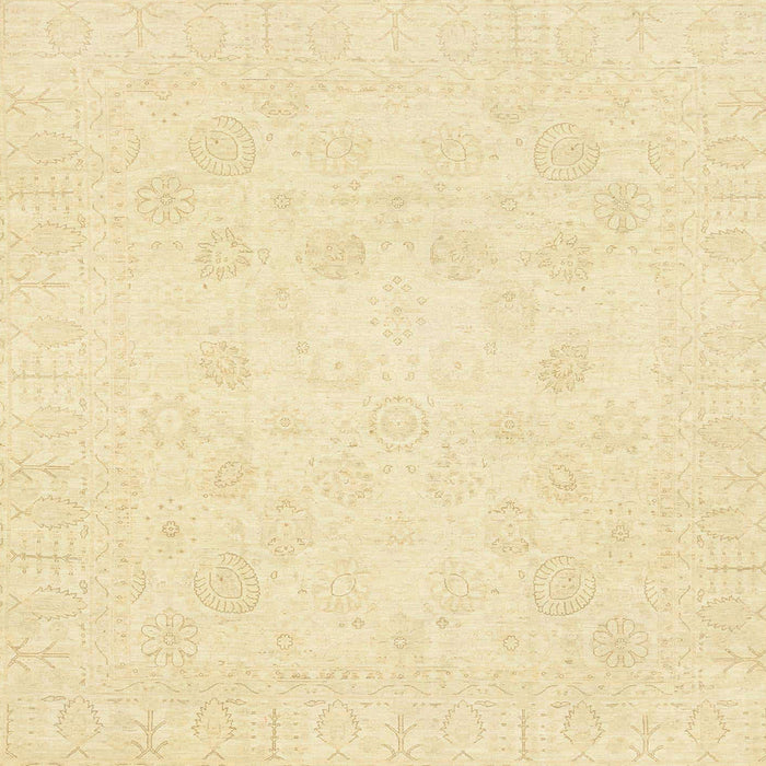 Square Abstract Sun Yellow Oriental Rug, abs2815
