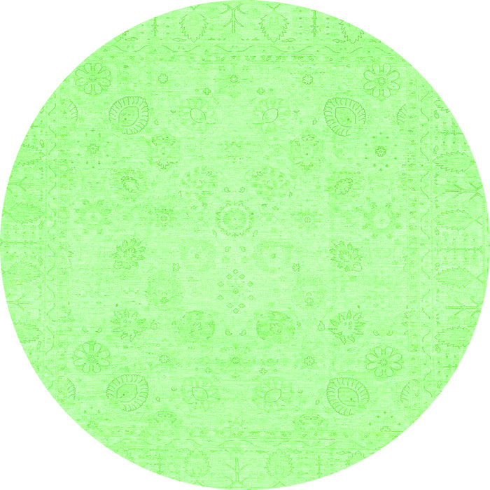 Round Oriental Green Traditional Rug, abs2815grn