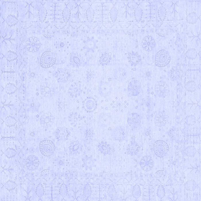 Square Oriental Blue Traditional Rug, abs2815blu