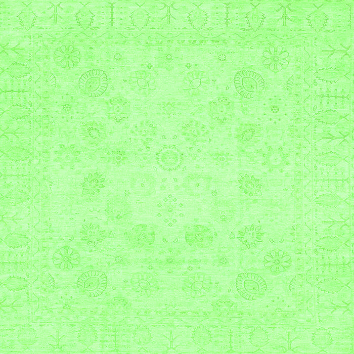 Square Machine Washable Oriental Green Traditional Area Rugs, wshabs2815grn