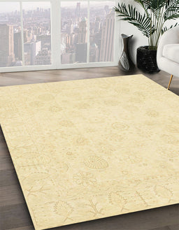 Machine Washable Abstract Sun Yellow Rug in a Family Room, wshabs2815