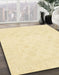 Machine Washable Abstract Sun Yellow Rug in a Family Room, wshabs2815