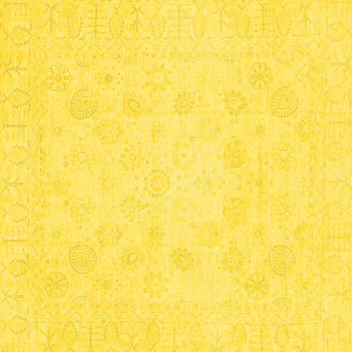 Square Oriental Yellow Traditional Rug, abs2815yw