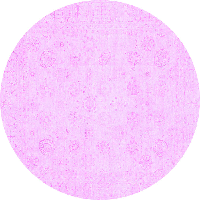 Round Machine Washable Oriental Purple Traditional Area Rugs, wshabs2815pur