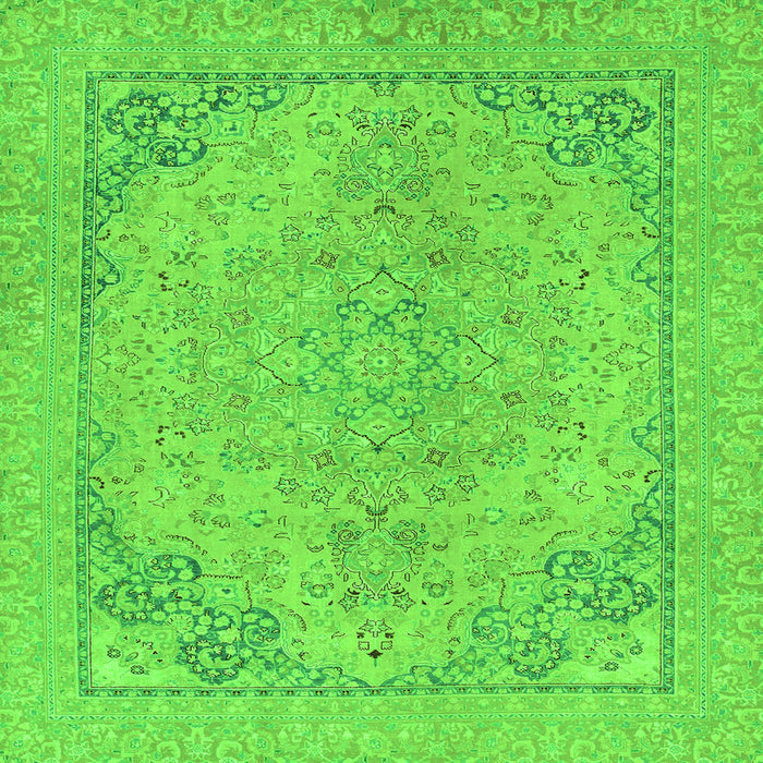 Square Abstract Green Modern Rug, abs2816grn