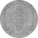 Round Abstract Gray Modern Rug, abs2816gry