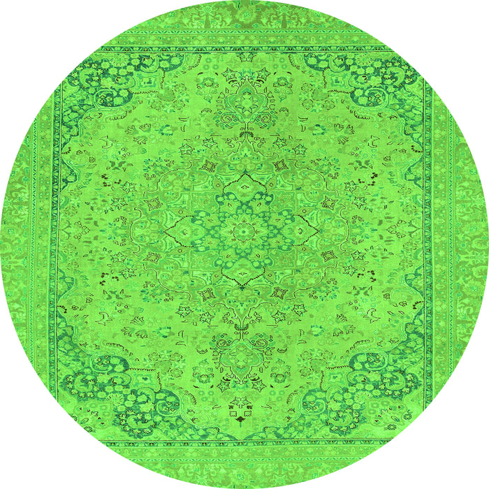 Round Abstract Green Modern Rug, abs2816grn