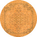 Round Abstract Orange Modern Rug, abs2816org