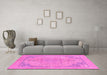 Machine Washable Abstract Pink Modern Rug in a Living Room, wshabs2816pnk