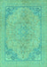 Machine Washable Abstract Turquoise Modern Area Rugs, wshabs2816turq