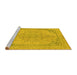 Sideview of Machine Washable Abstract Yellow Modern Rug, wshabs2816yw