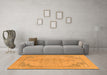 Machine Washable Abstract Orange Modern Area Rugs in a Living Room, wshabs2816org