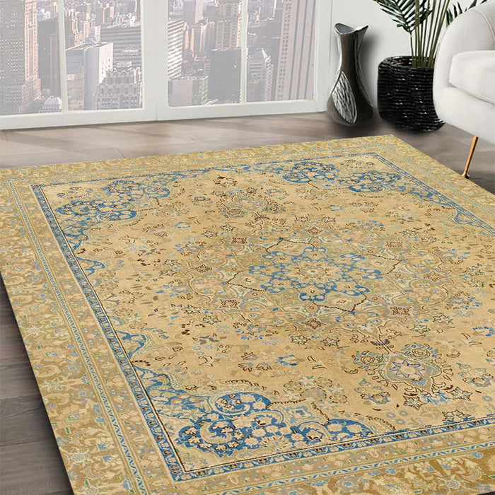 Abstract Orange Brown Modern Rug in Family Room, abs2816