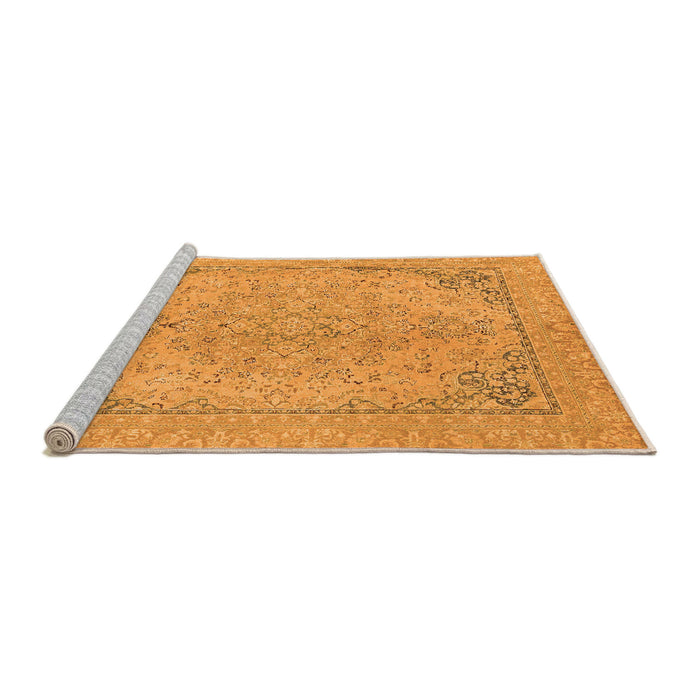 Sideview of Machine Washable Abstract Orange Modern Area Rugs, wshabs2816org