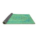 Sideview of Abstract Turquoise Modern Rug, abs2816turq