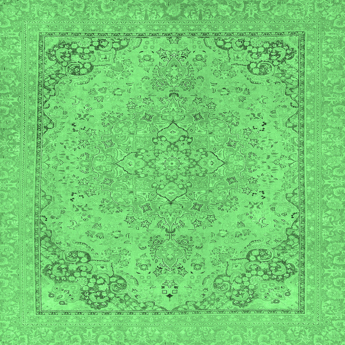 Square Abstract Emerald Green Modern Rug, abs2816emgrn